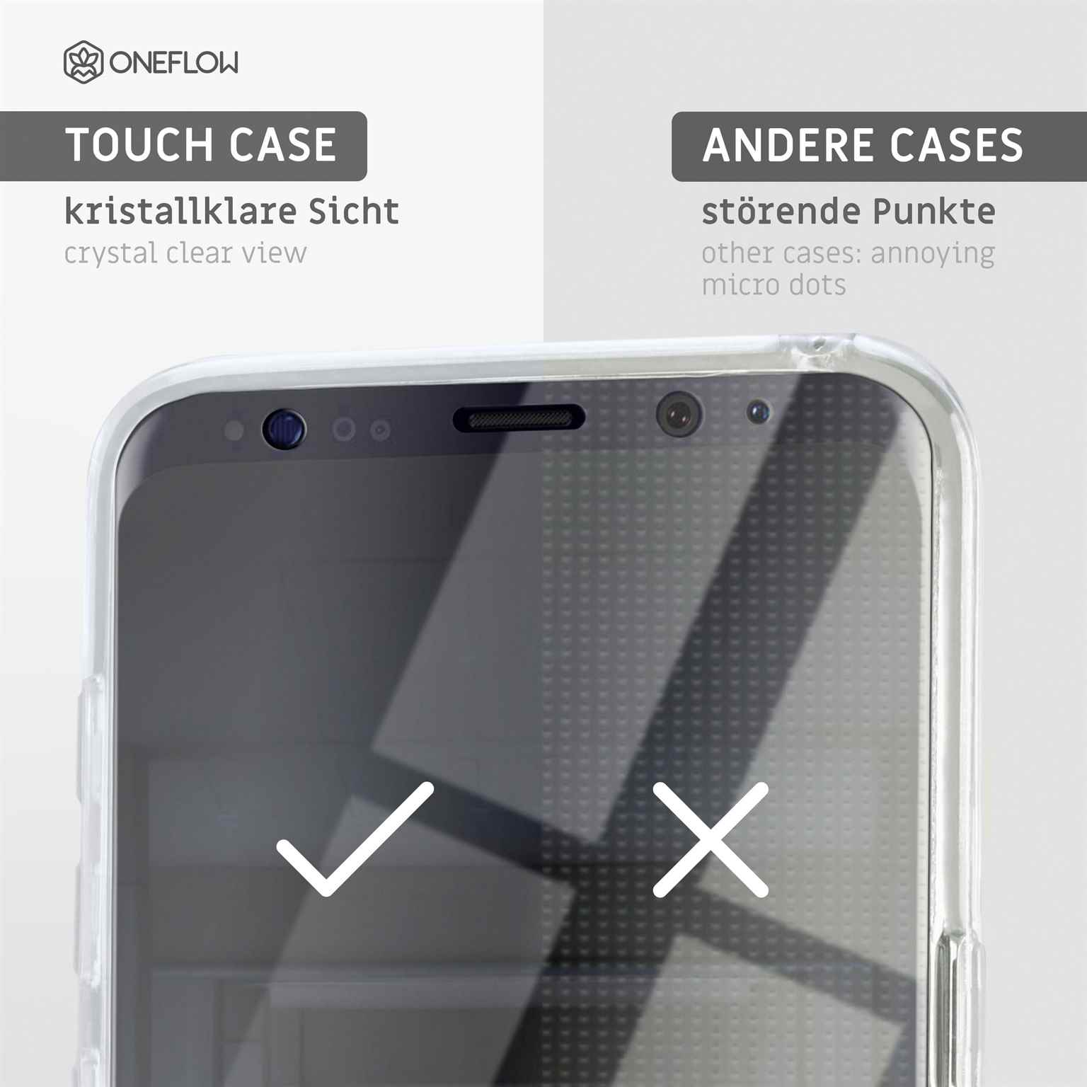 ONEFLOW Touch Case, Full Galaxy S8 Ultra-Clear Plus, Cover, Samsung