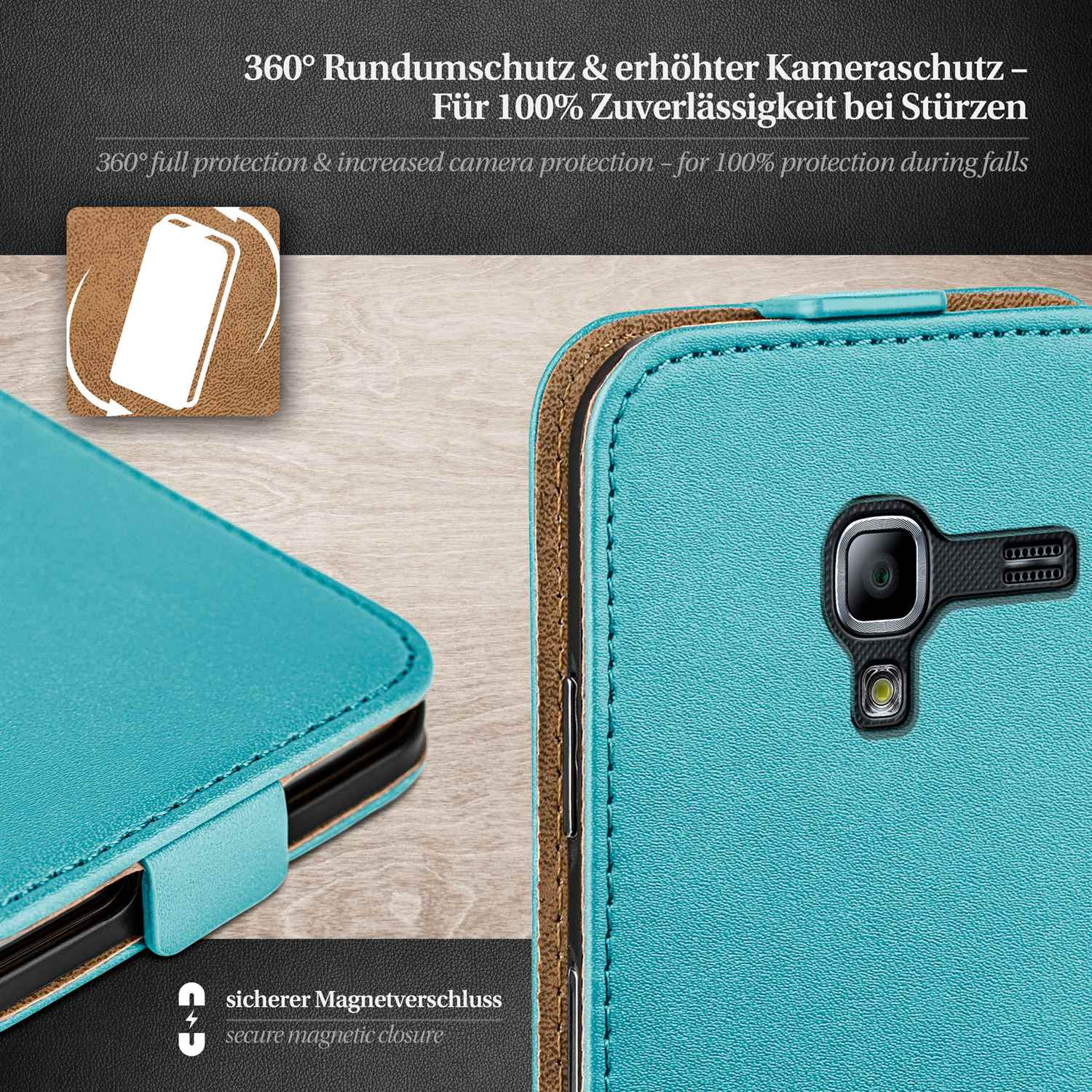 MOEX Flip Case, Aqua-Cyan Samsung, Cover, 2, Flip Galaxy Ace