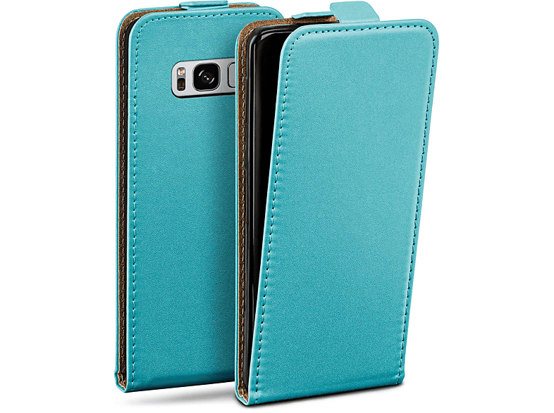 MOEX Flip Case, Galaxy Samsung, Flip Cover, S8, Aqua-Cyan