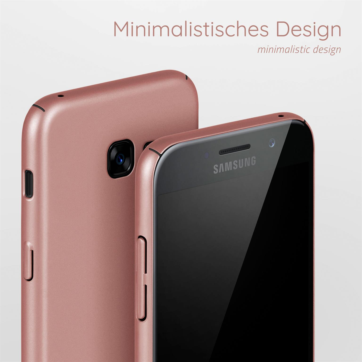 Rose Alpha Samsung, Galaxy A3 (2017), Backcover, Gold Case, MOEX