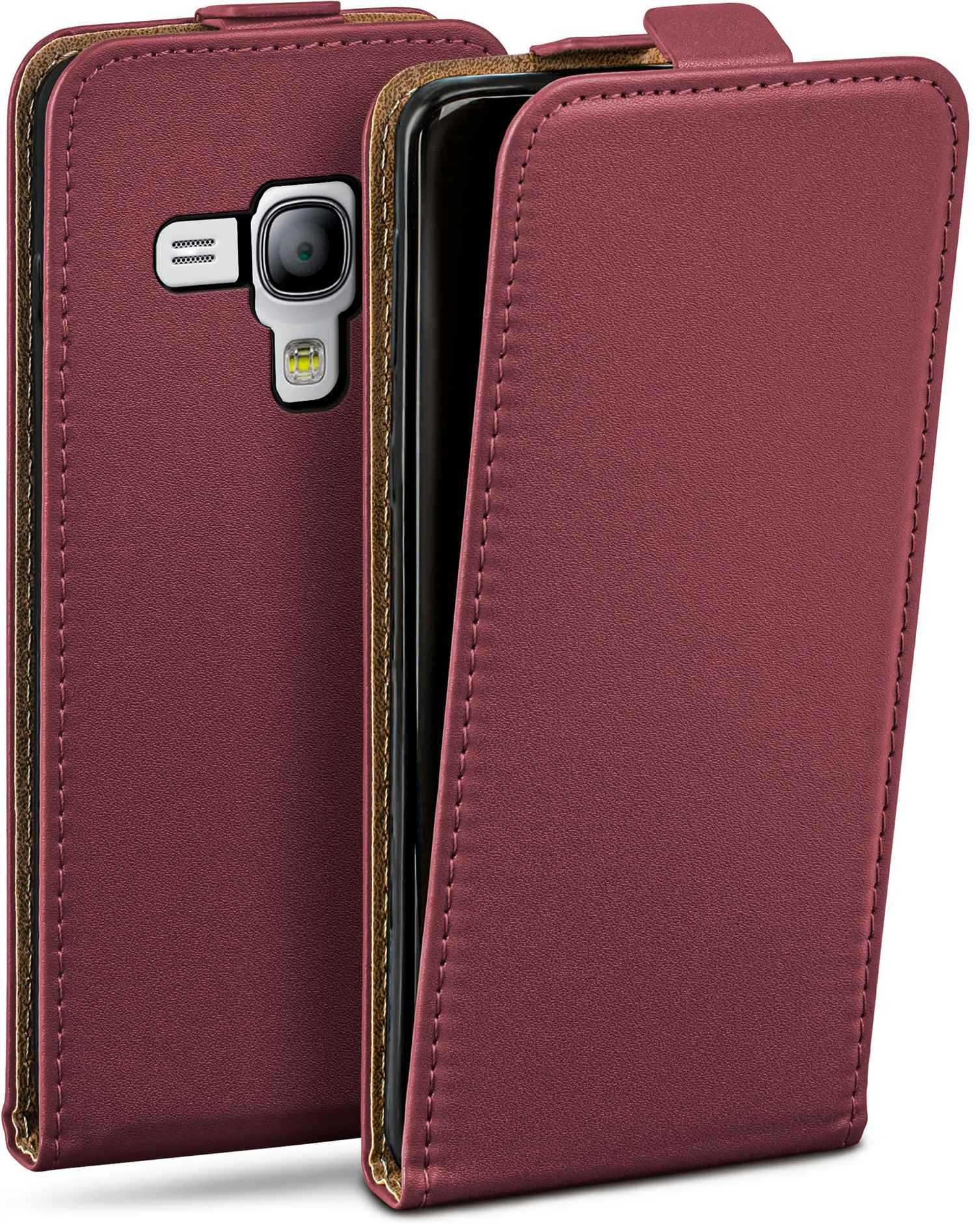 Maroon-Red Mini, MOEX S3 Case, Cover, Flip Flip Galaxy Samsung,