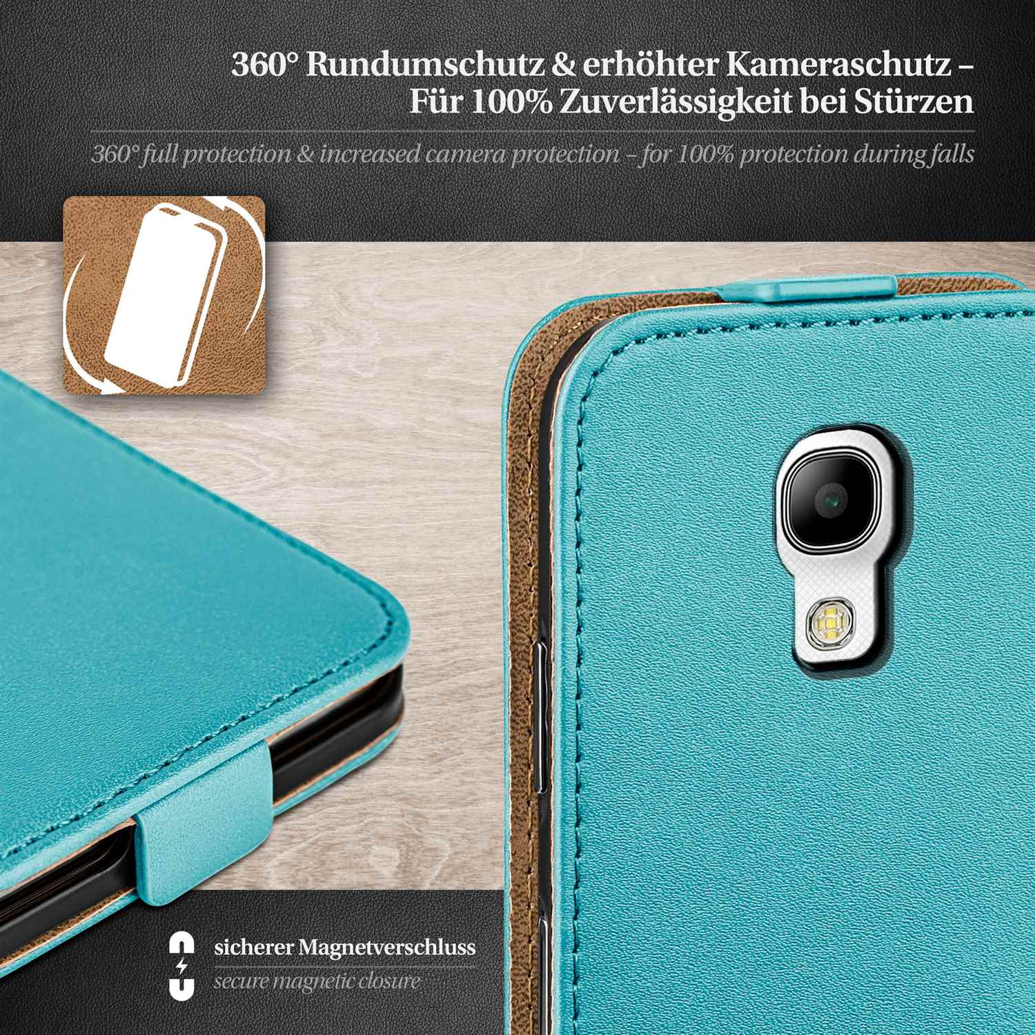 MOEX Flip Case, Flip Cover, S4, Aqua-Cyan Samsung, Galaxy