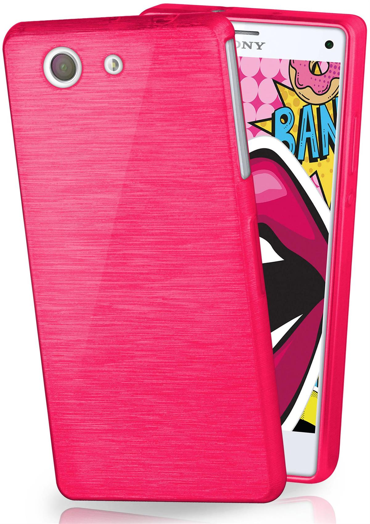 Rosa Handyhülle mit Telefon. Rosa Hülle.