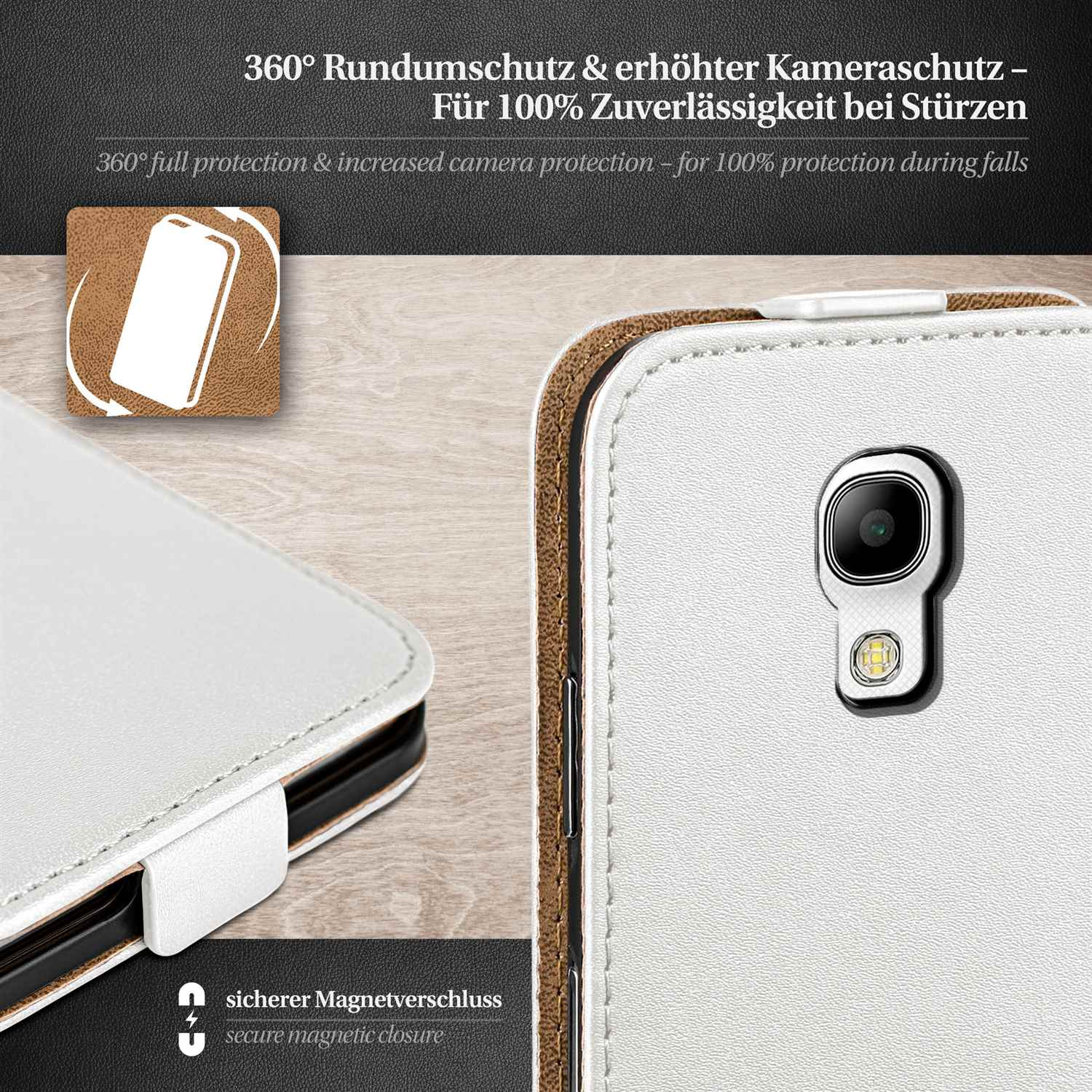MOEX Flip Case, Flip S4, Galaxy Cover, Samsung, Pearl-White