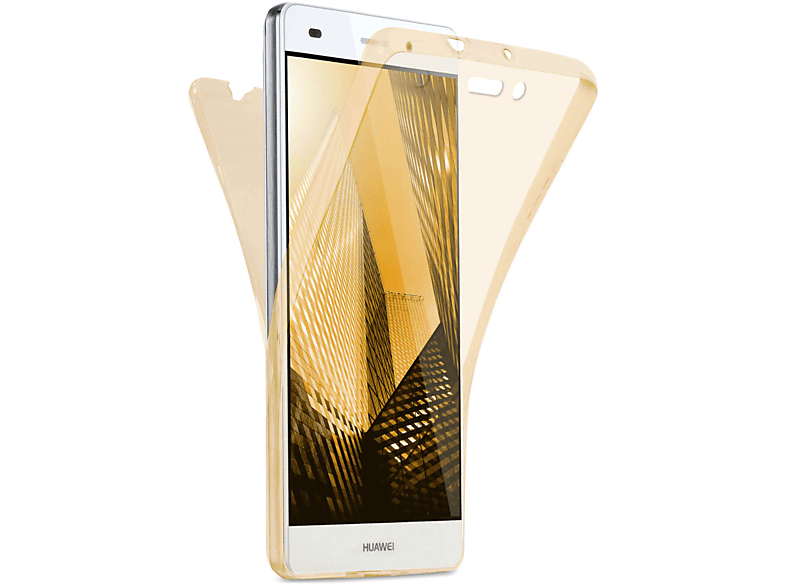 Gold Full P8 Lite MOEX Case, Cover, Double 2015, Huawei,