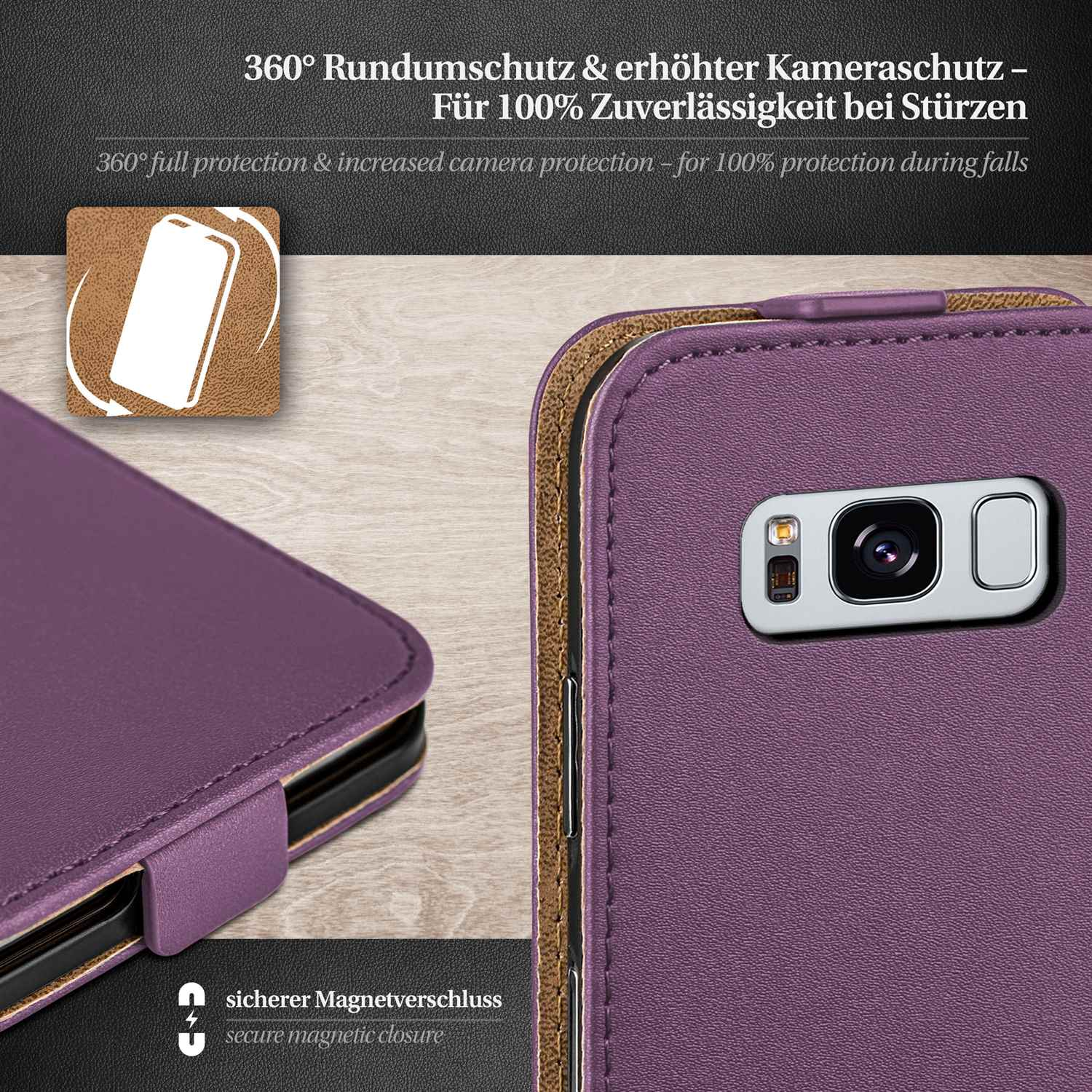 MOEX Flip Case, Flip Cover, Indigo-Violet Plus, S8 Galaxy Samsung