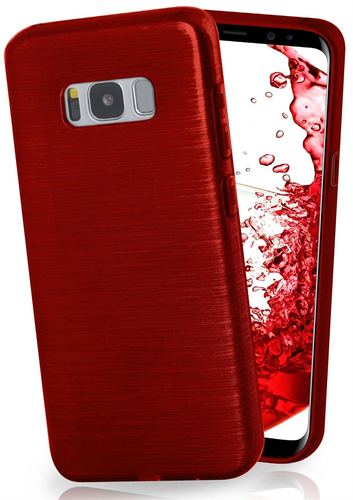 Galaxy Plus, S8 Brushed Case, Backcover, Crimson-Red MOEX Samsung,
