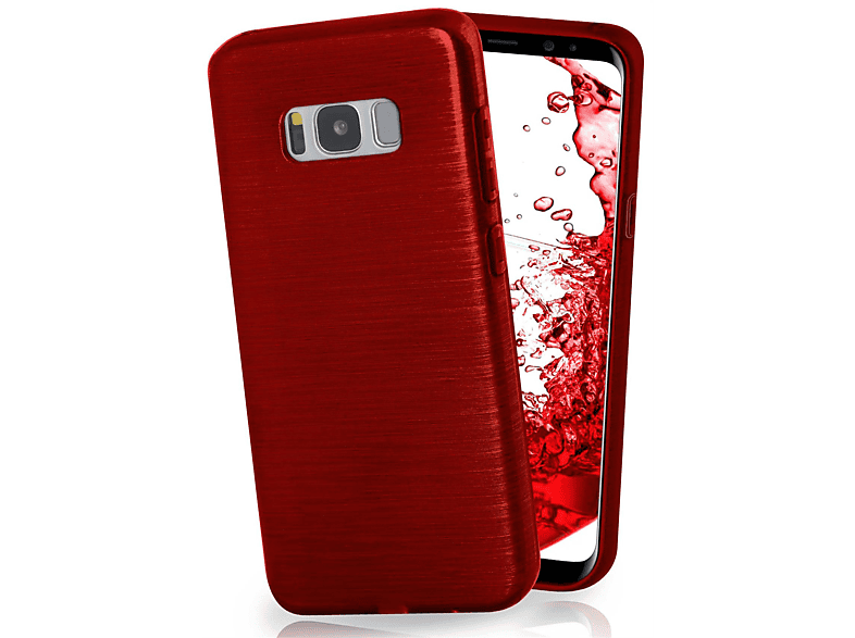 Galaxy Plus, S8 Brushed Case, Backcover, Crimson-Red MOEX Samsung,