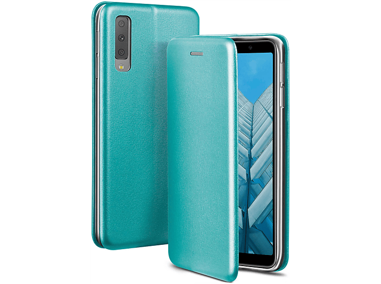 ONEFLOW Business Case, Flip Cover, Samsung, Galaxy A7 (2018), Worldwide - Blue