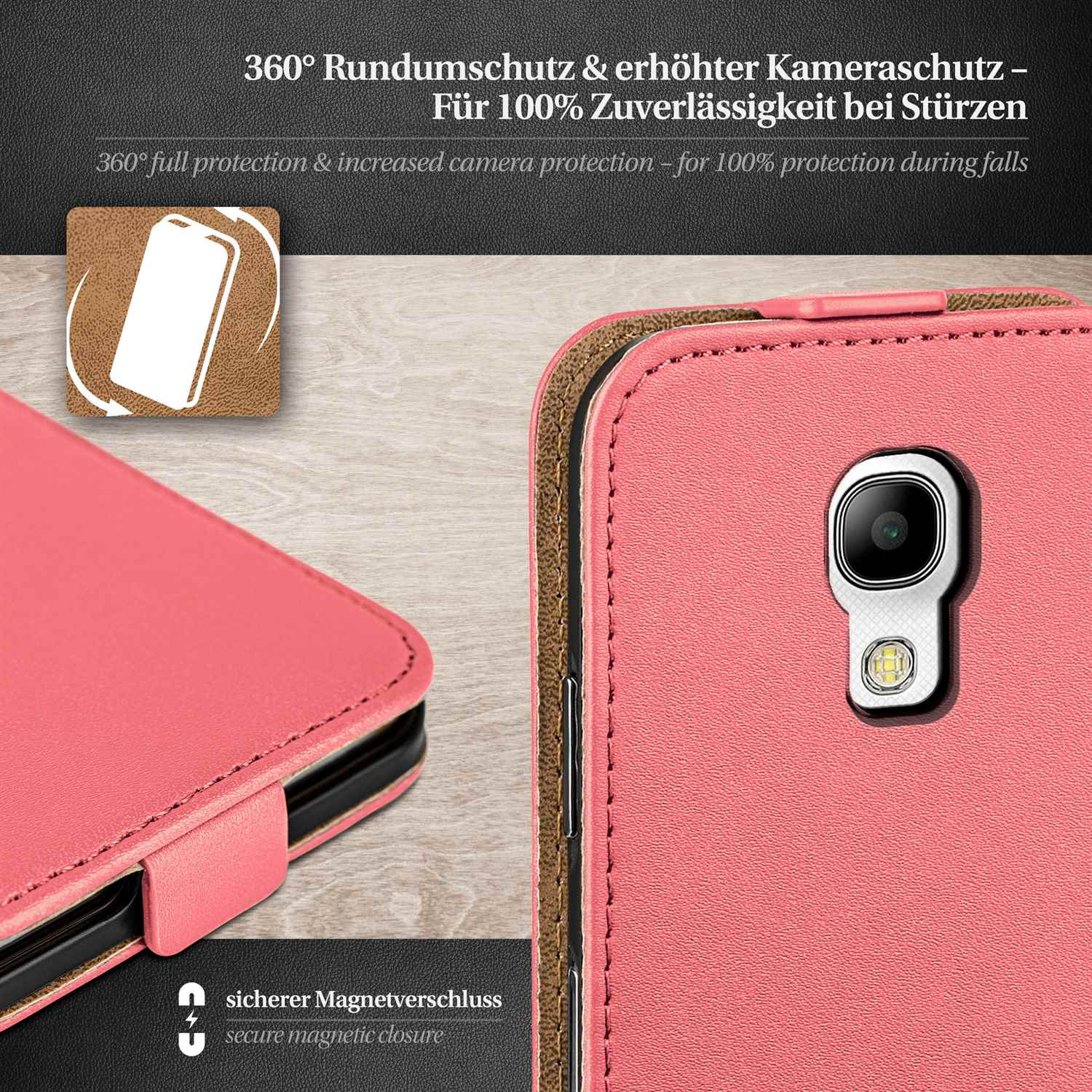 MOEX Flip Case, Cover, Mini, Flip S4 Galaxy Coral-Rose Samsung