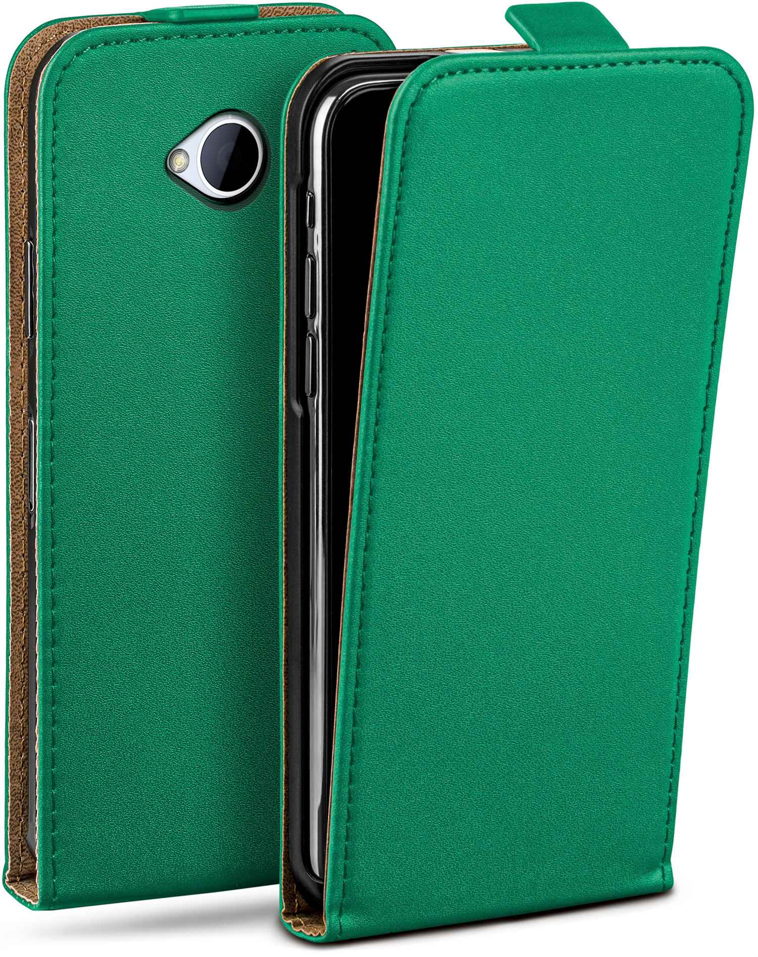 Cover, MOEX Case, HTC, Emerald-Green M7, Flip One Flip