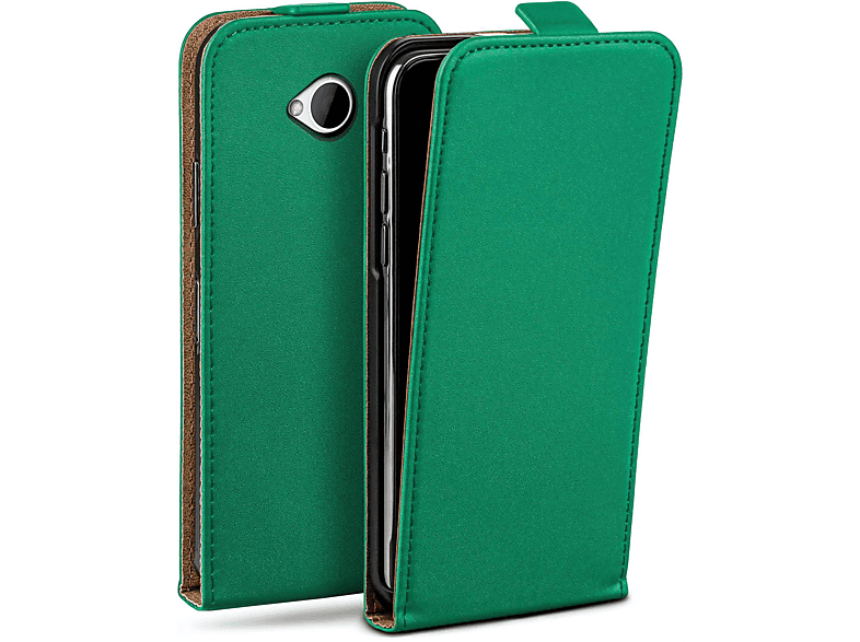 Cover, MOEX Case, HTC, Emerald-Green M7, Flip One Flip