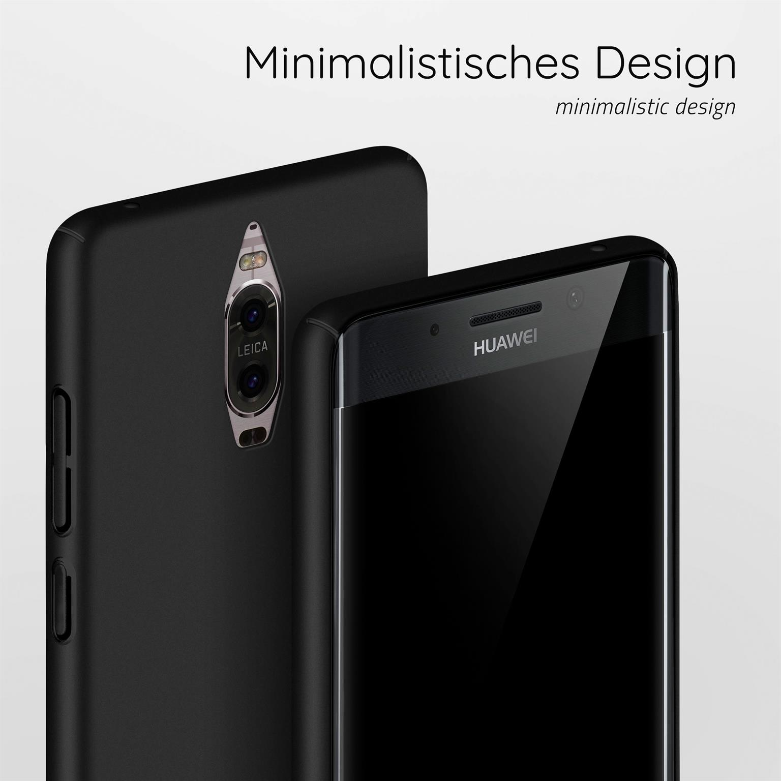 Zwei schwarze Telefone mit weißem Hintergrund. Eines zeigt die Leica-Kameralinse.