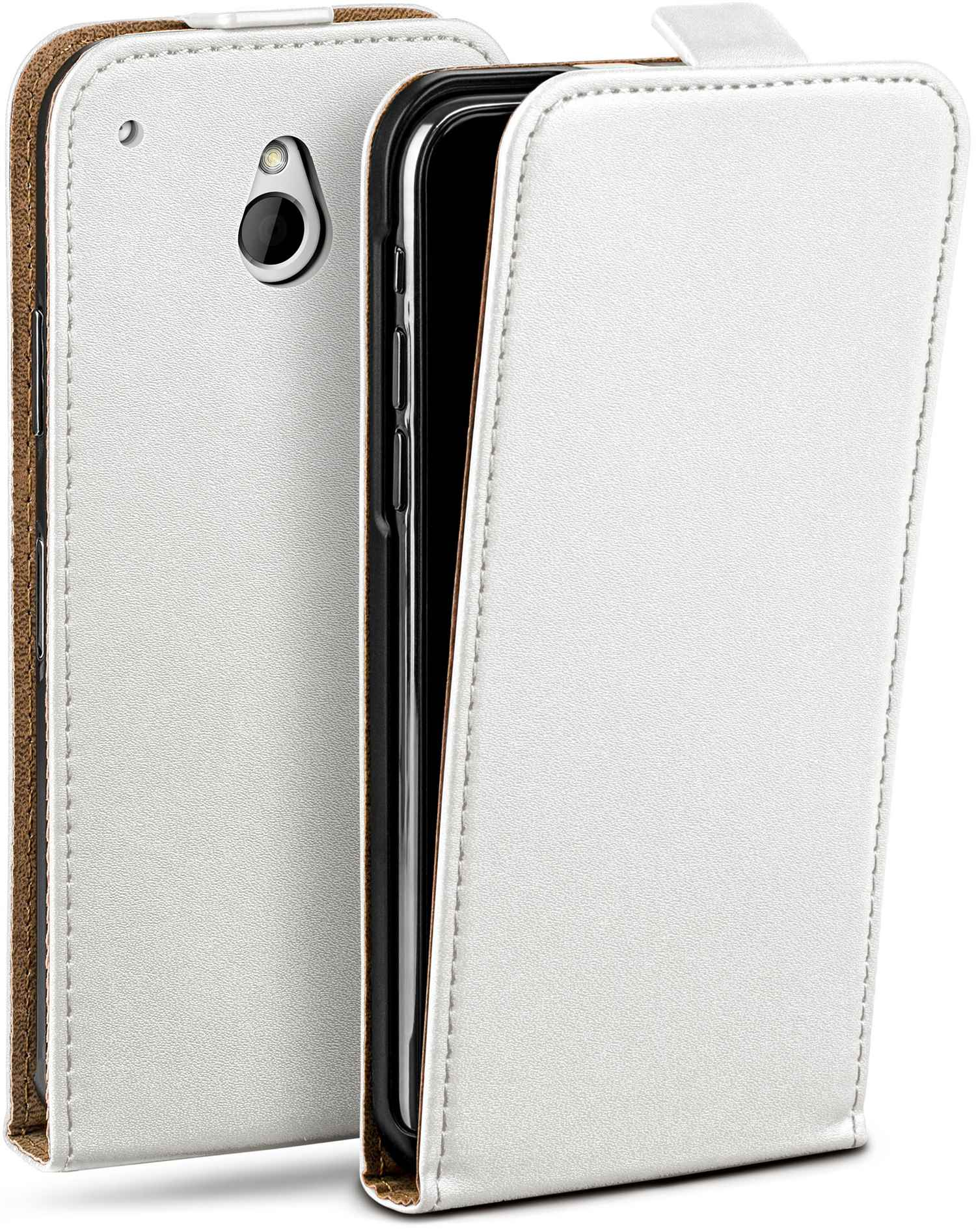 Mini, Cover, One HTC, MOEX Flip Case, Flip Pearl-White
