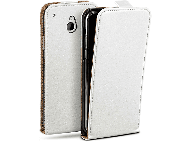 Cover, Flip Mini, HTC, Flip One Pearl-White Case, MOEX
