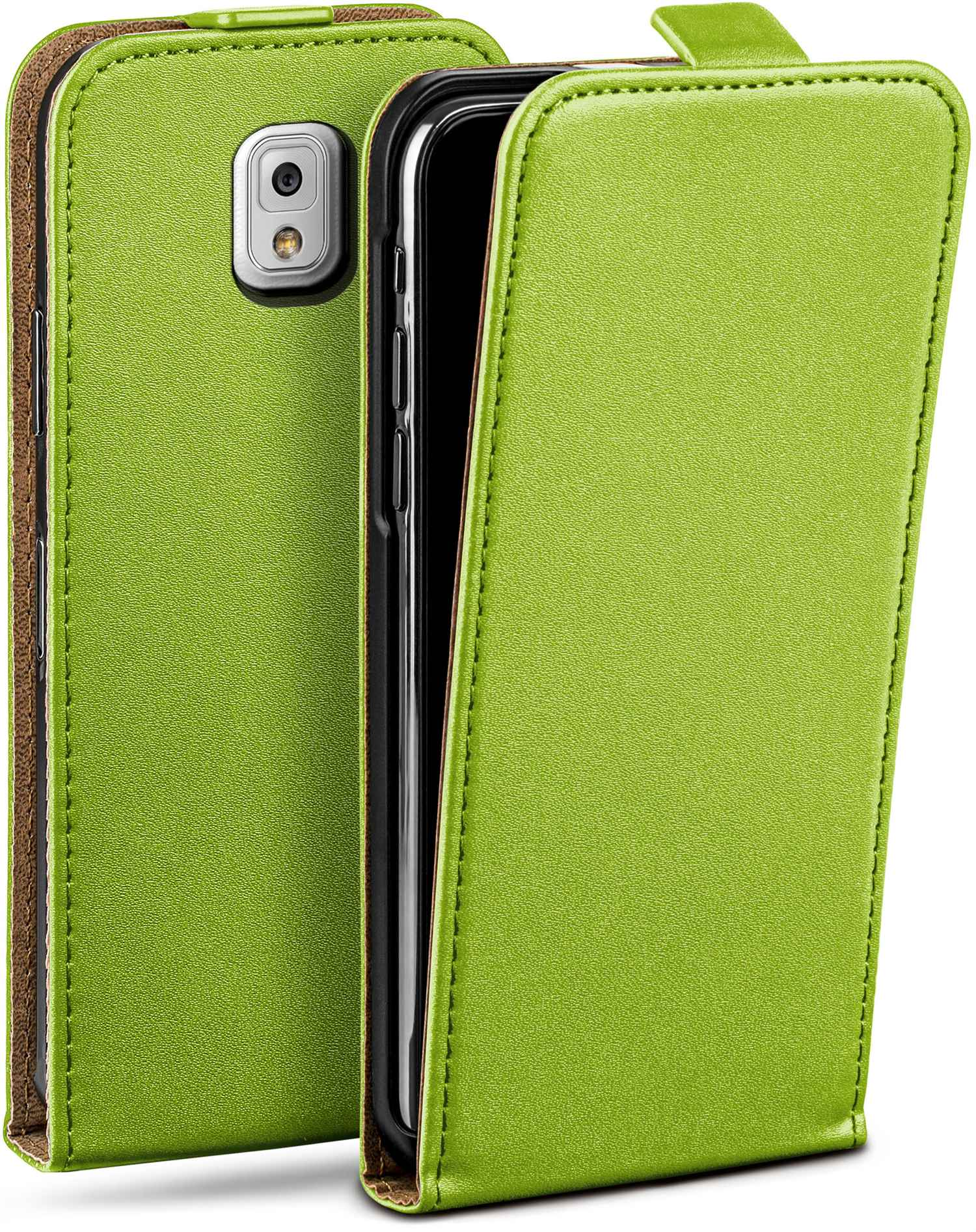 Cover, Flip Flip Lime-Green Case, Galaxy MOEX Samsung, 3, Note