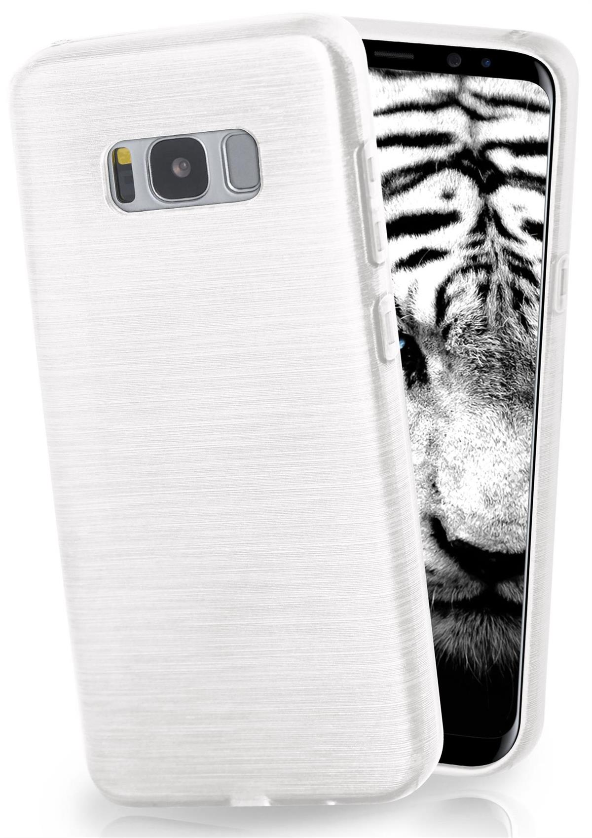 Pearl-White Brushed Backcover, Samsung, Galaxy Case, S8 MOEX Plus,