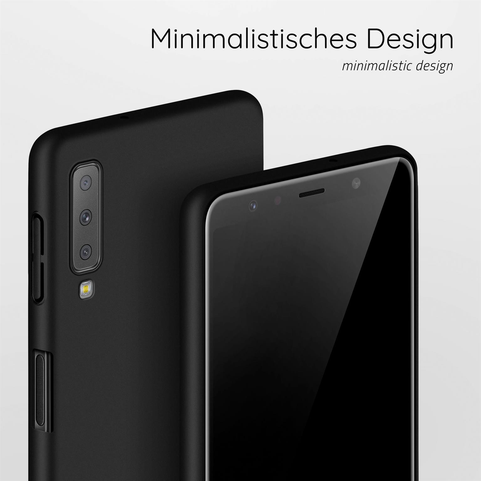 Zwei schwarze Telefone dicht beieinander. Eines hat eine sichtbare Kamera. Weißer Hintergrund.