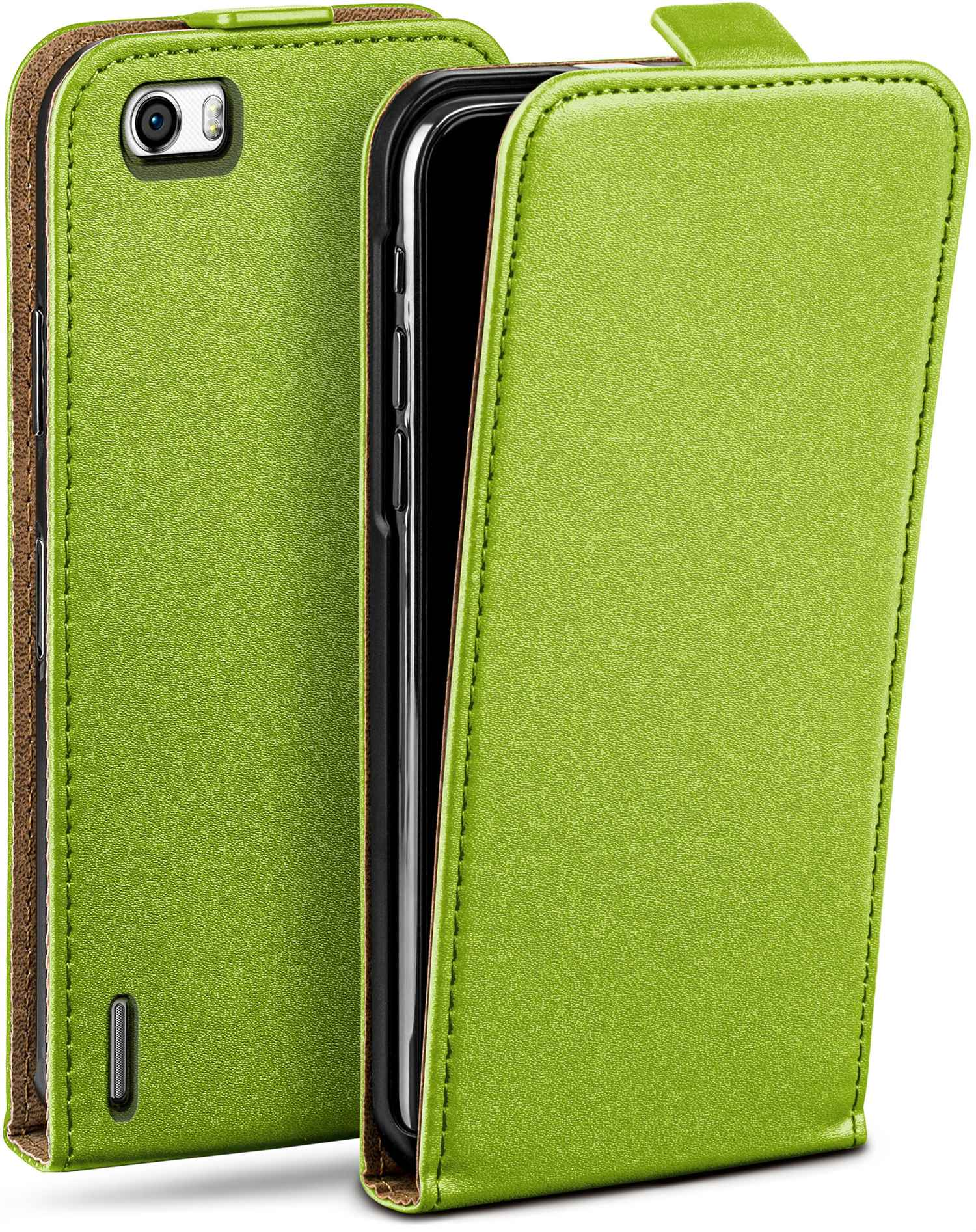 Honor 6, Flip Lime-Green Case, Flip Huawei, Cover, MOEX