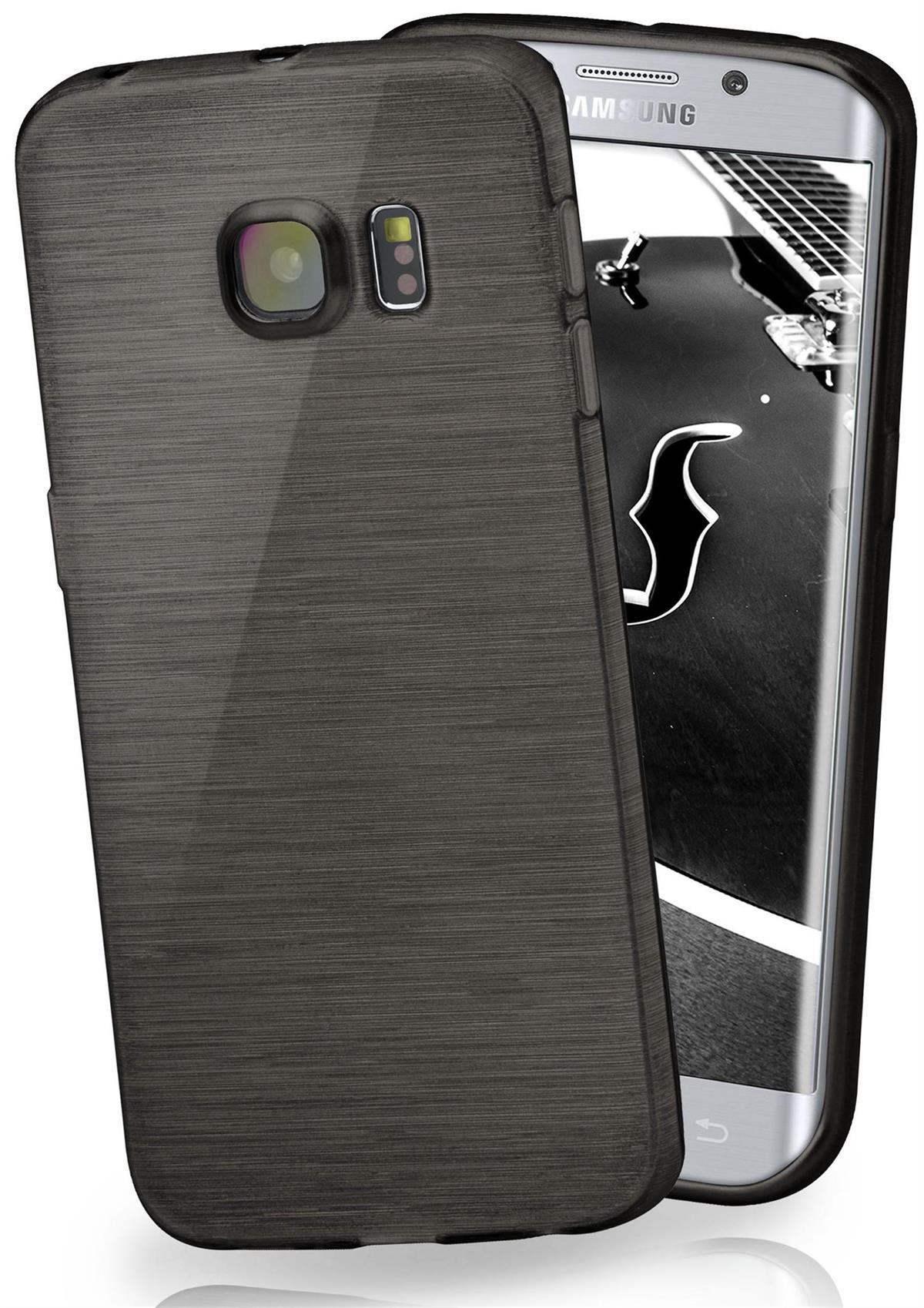 Brushed Backcover, S6 Case, Galaxy Samsung, MOEX Slate-Black Edge,