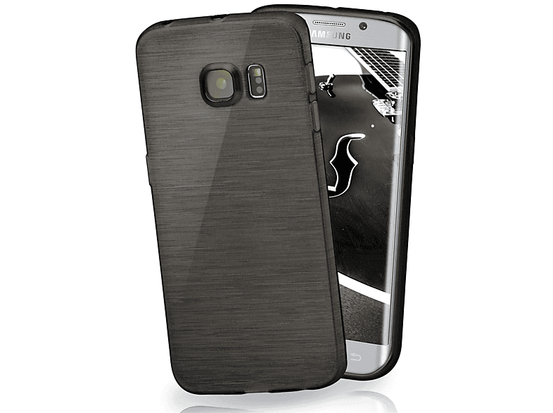MOEX Brushed Case, Samsung, Edge, Slate-Black Galaxy Backcover, S6