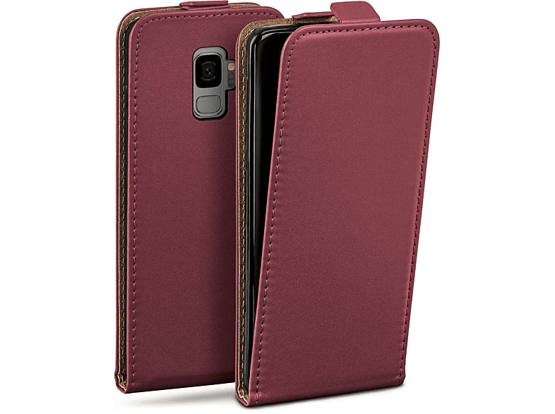 MOEX Flip Case, Flip Samsung, Maroon-Red Cover, Galaxy S9