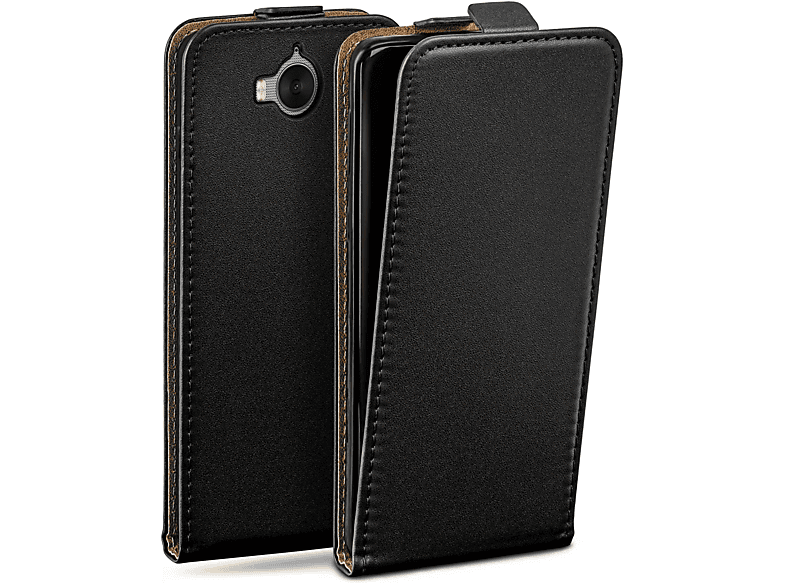 MOEX Flip Case, Flip Huawei, Y6 (2017), Deep-Black Cover