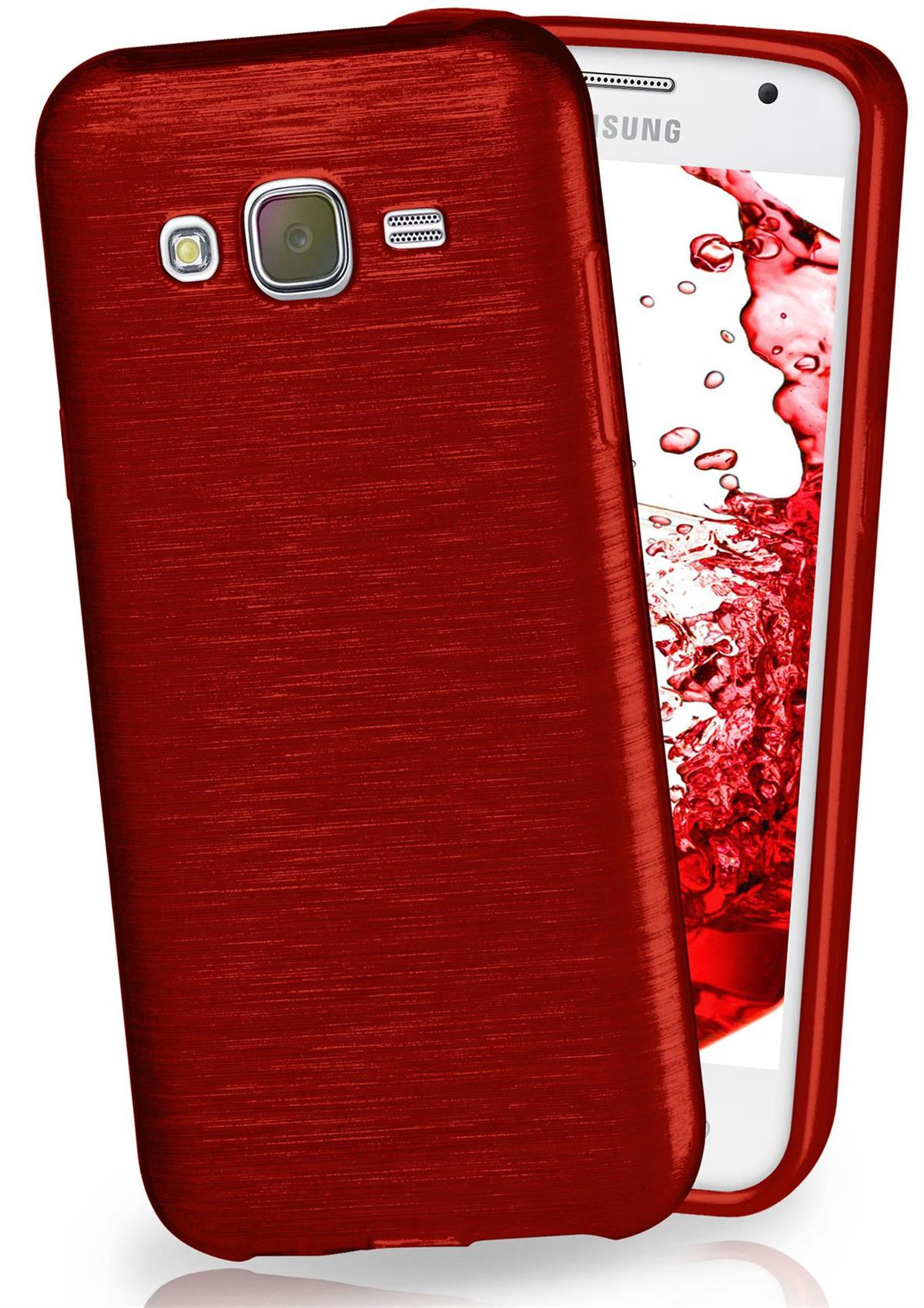 MOEX (2015), Case, Crimson-Red Backcover, Galaxy Brushed Samsung, J5