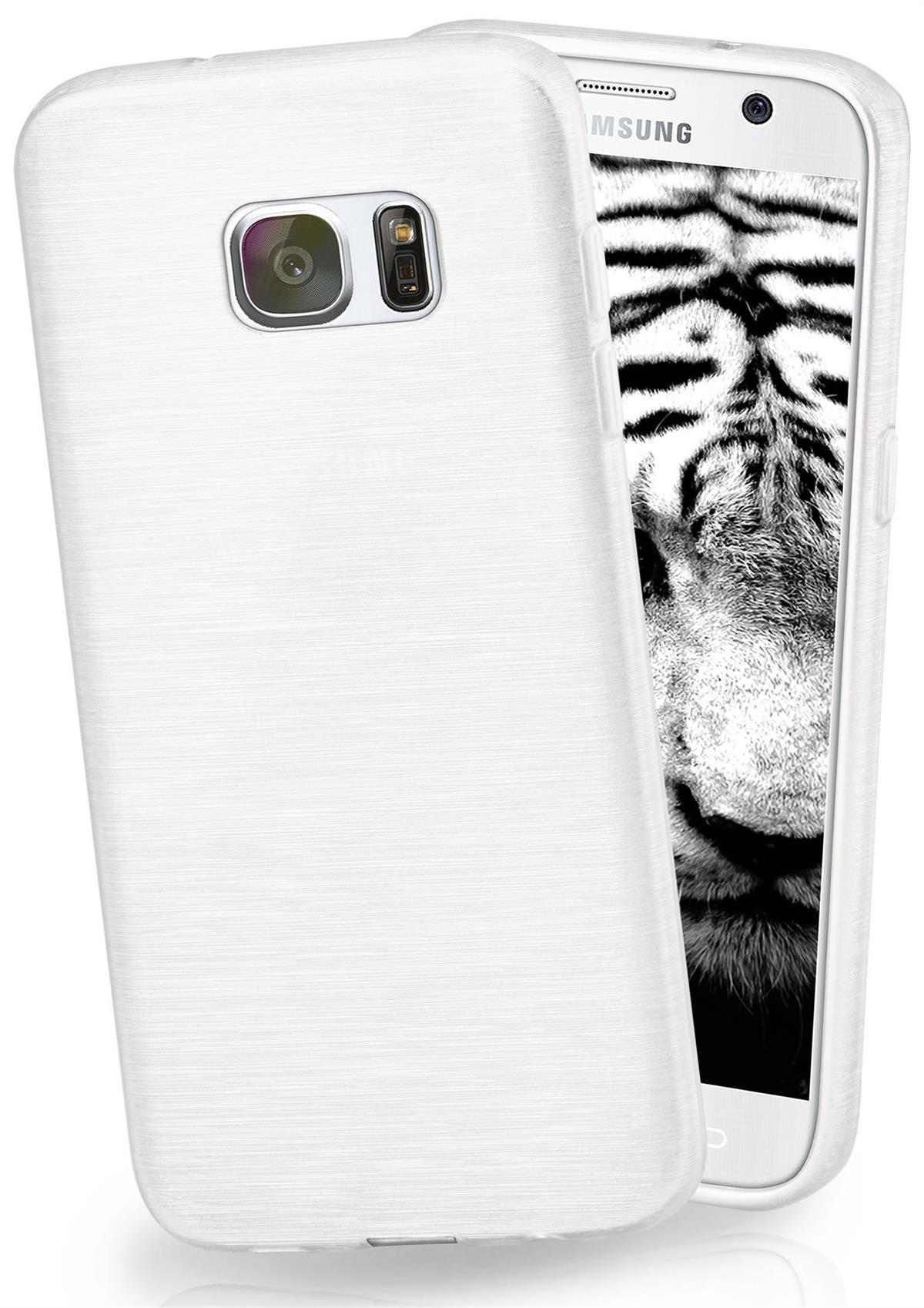 Galaxy Brushed Case, Pearl-White MOEX Samsung, Backcover, S7,