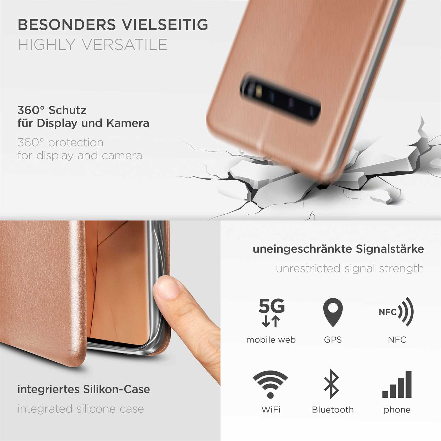 Flip Business Samsung, Galaxy Case, Rosé - ONEFLOW Cover, S10, Seasons