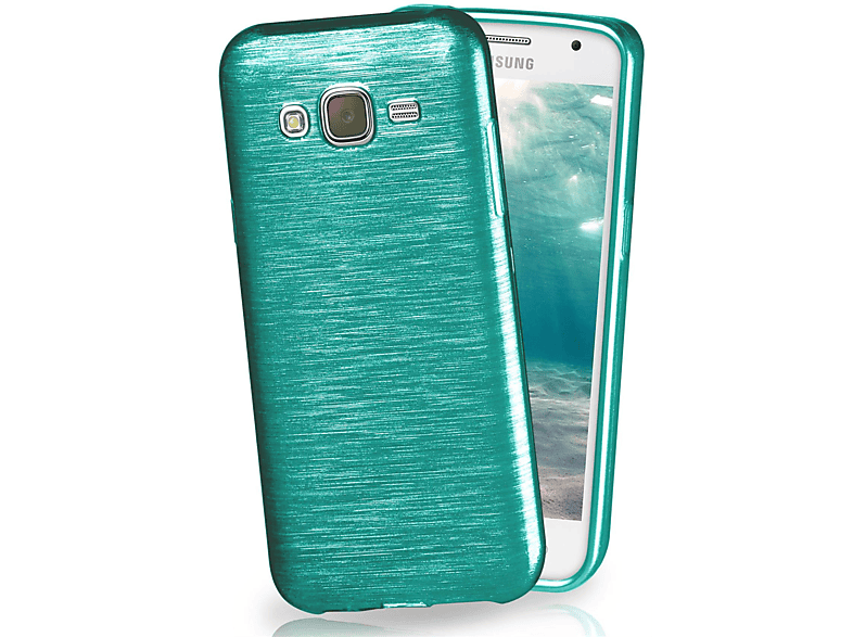Backcover, Aqua-Cyan Brushed Galaxy J5 (2015), Case, Samsung, MOEX