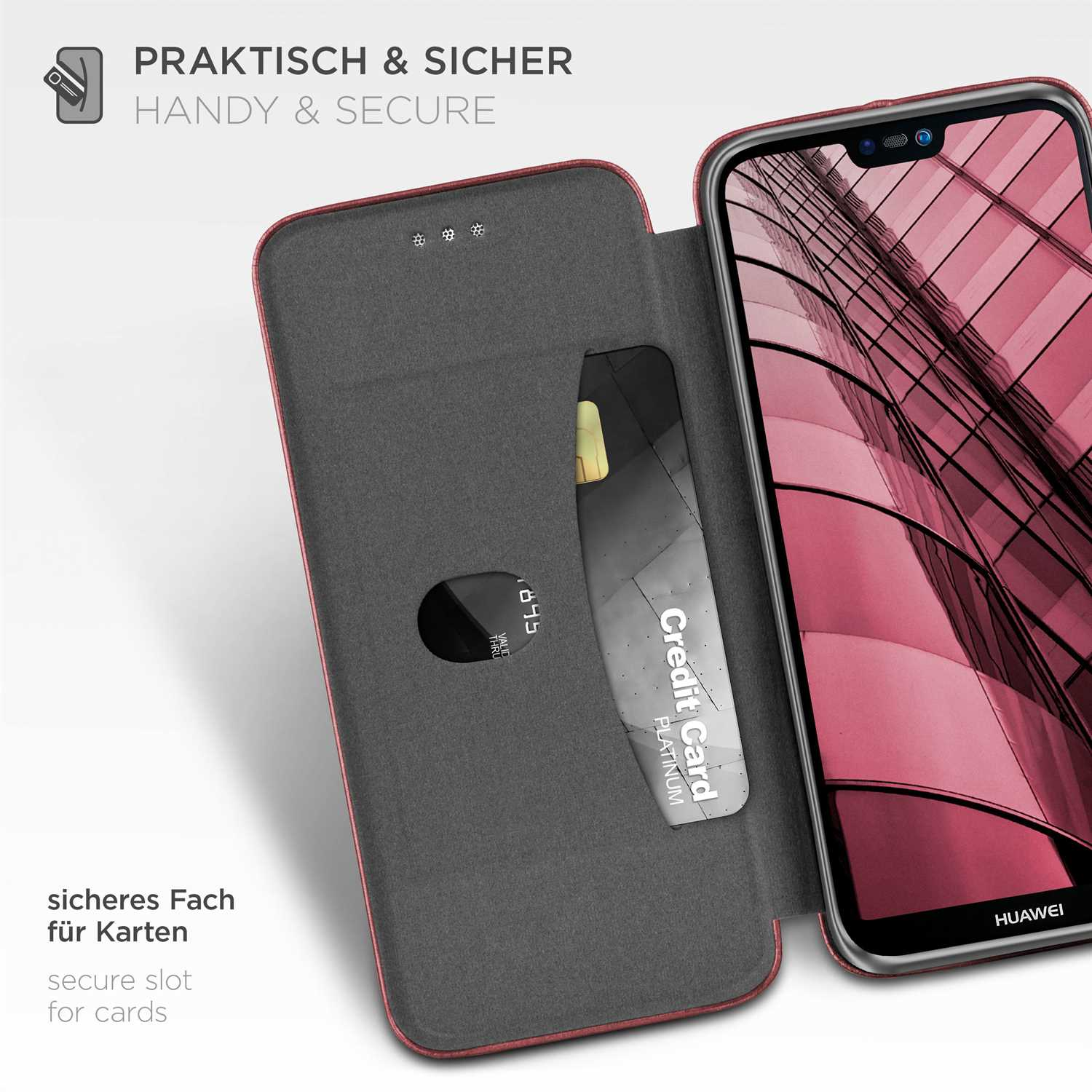 ONEFLOW Business Red Lite, Cover, Huawei, Flip Case, - P20 Burgund