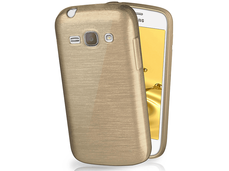 MOEX Brushed Case, Backcover, Samsung, Galaxy Core Plus, Ivory-Gold