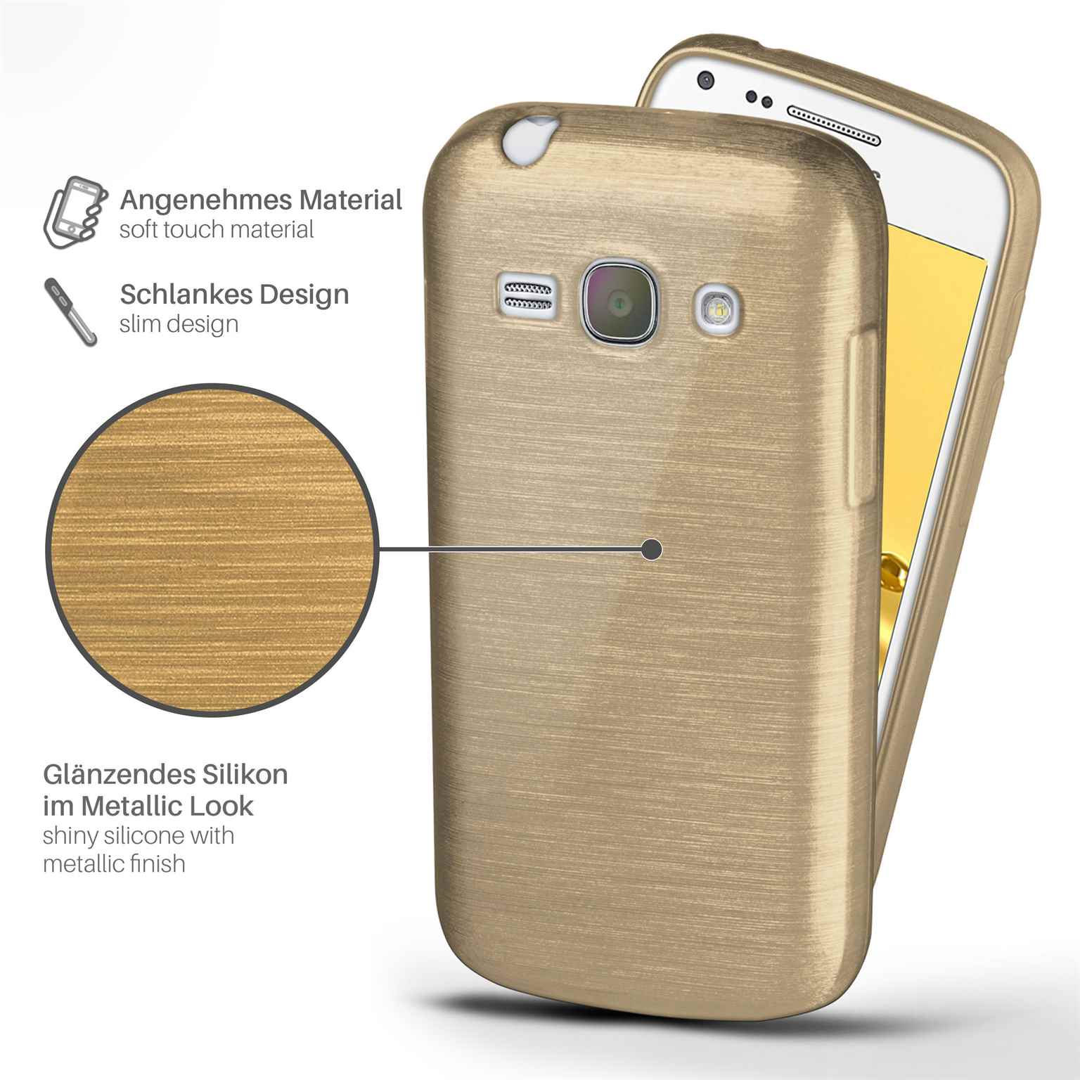 MOEX Brushed Case, Backcover, Ivory-Gold Plus, Galaxy Samsung, Core