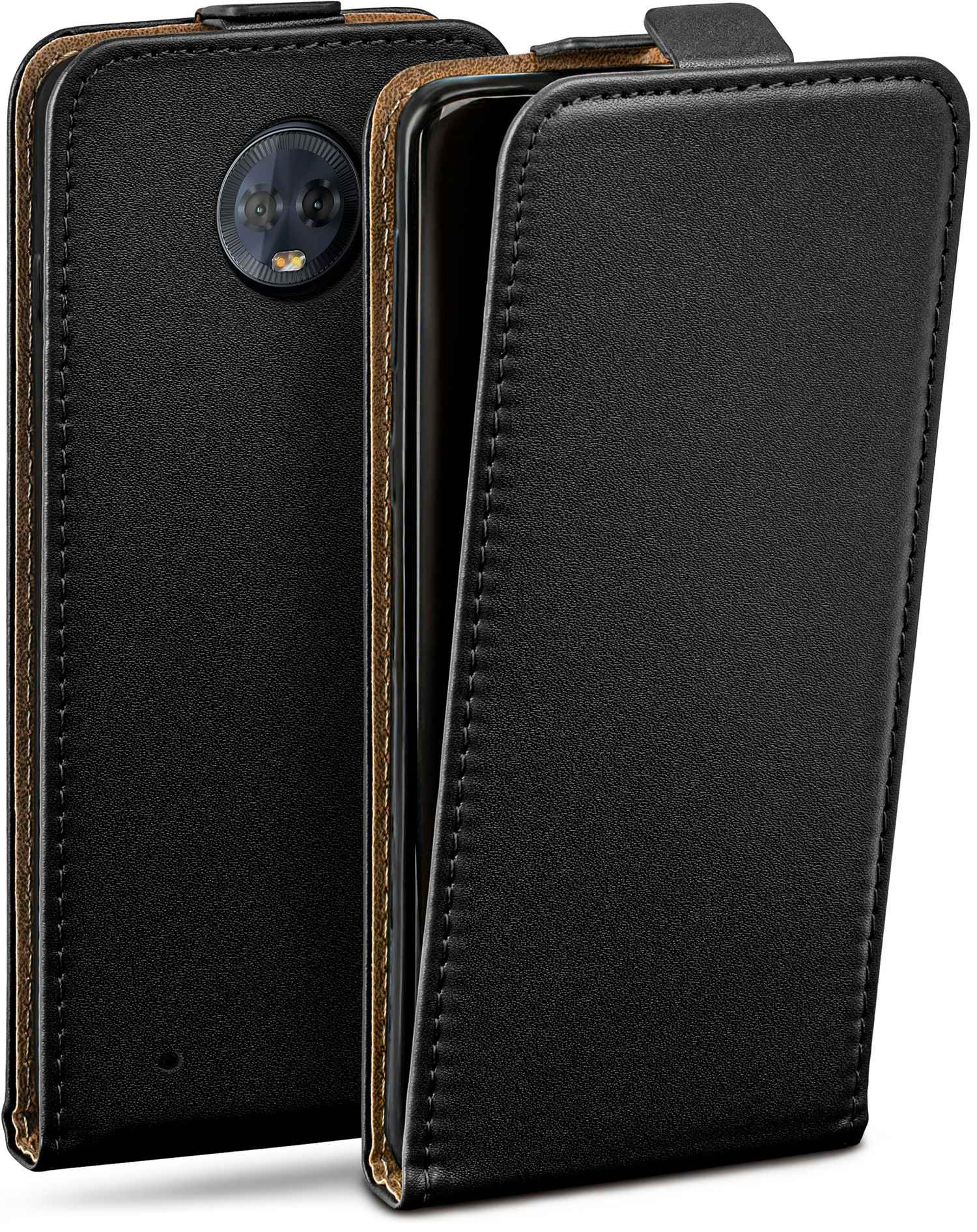 Deep-Black Moto Case, Flip Cover, Motorola, G6, MOEX Flip