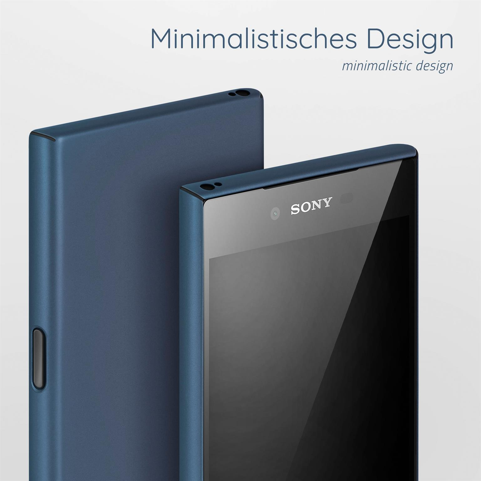 Ein Telefoncase und ein Telefon werden gezeigt. Das Telefon hat das Sony-Logo.