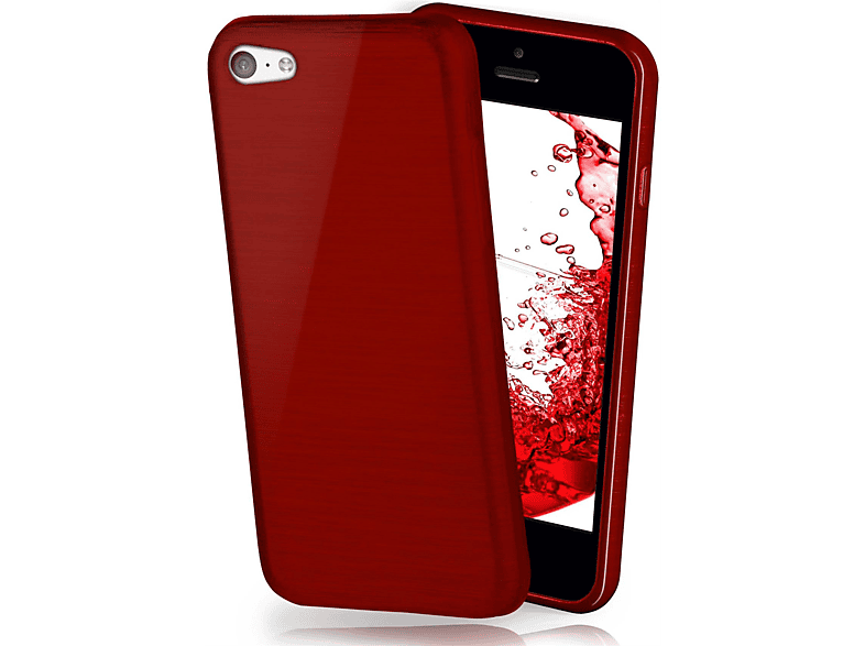 Apple, Crimson-Red Backcover, MOEX iPhone Case, Brushed 5c,