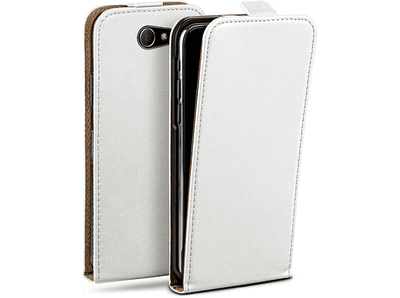 MOEX Flip Case, Flip Cover, Sony, Xperia M2, Pearl-White