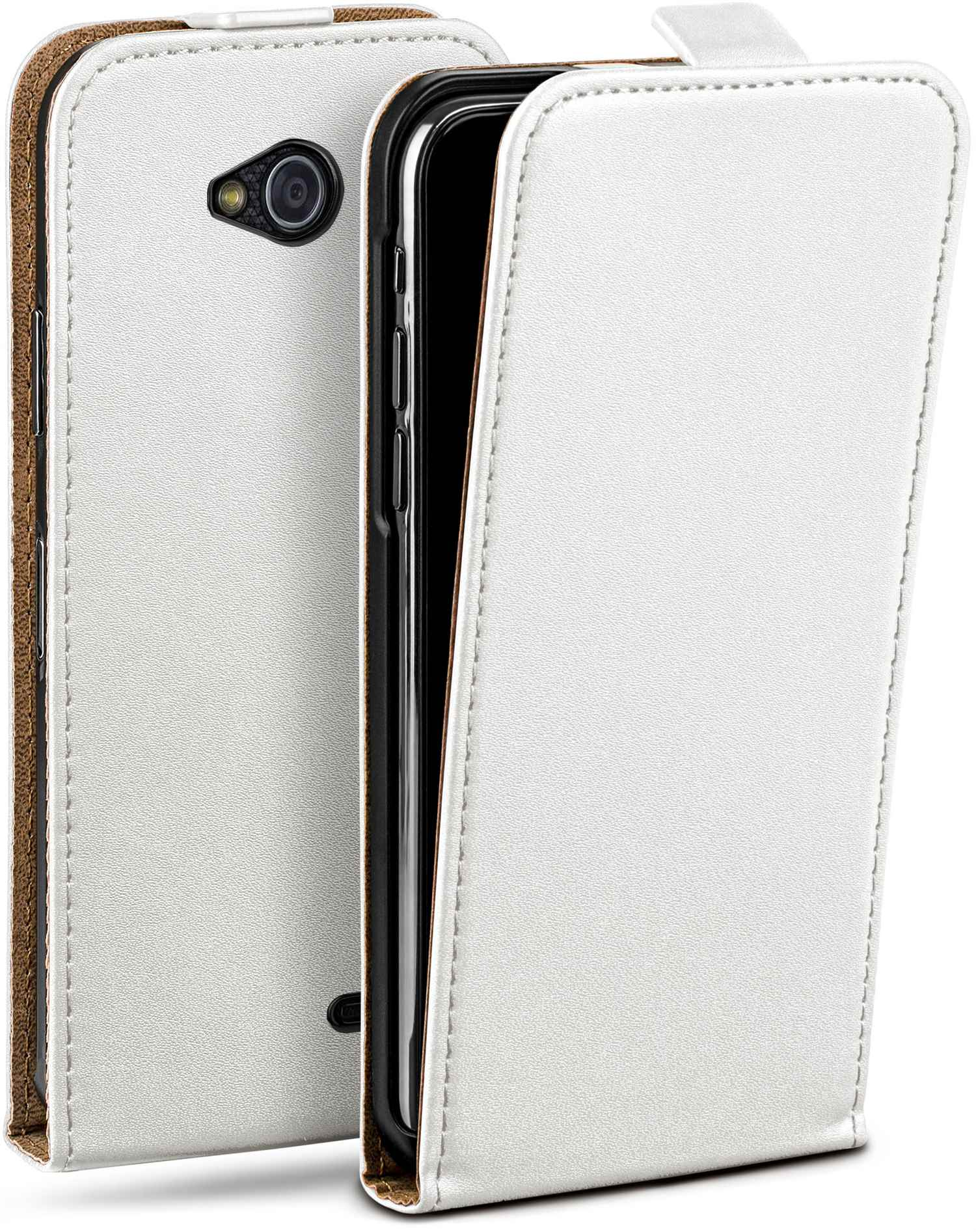 LG, Pearl-White MOEX Cover, Case, Flip Flip L90,