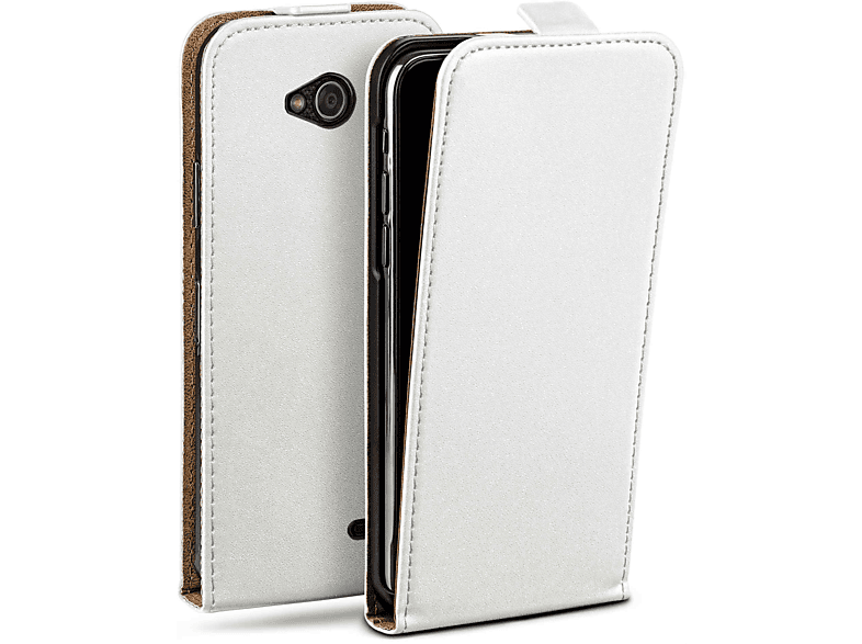 LG, Pearl-White MOEX Cover, Case, Flip Flip L90,