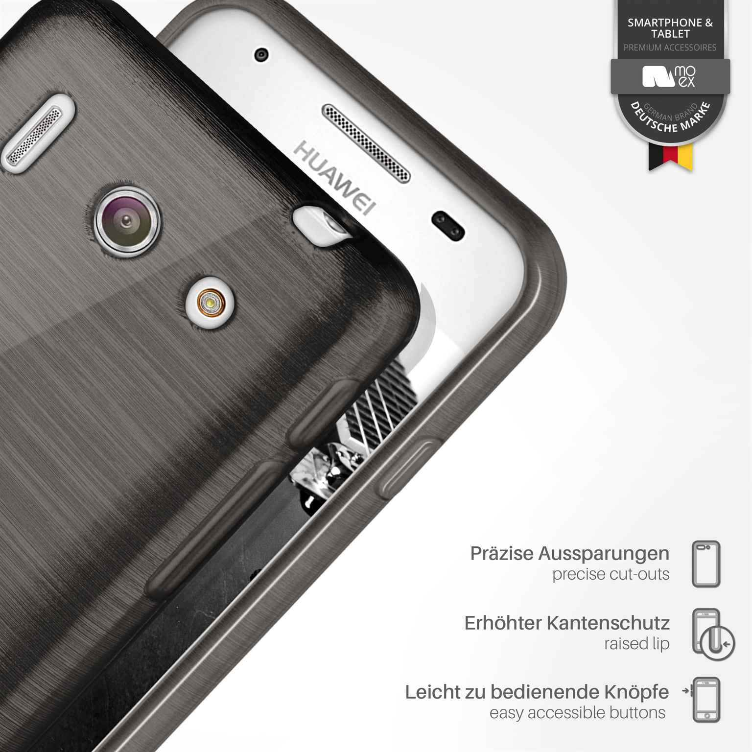 Backcover, Ascend MOEX Slate-Black G510, Case, Brushed Huawei,