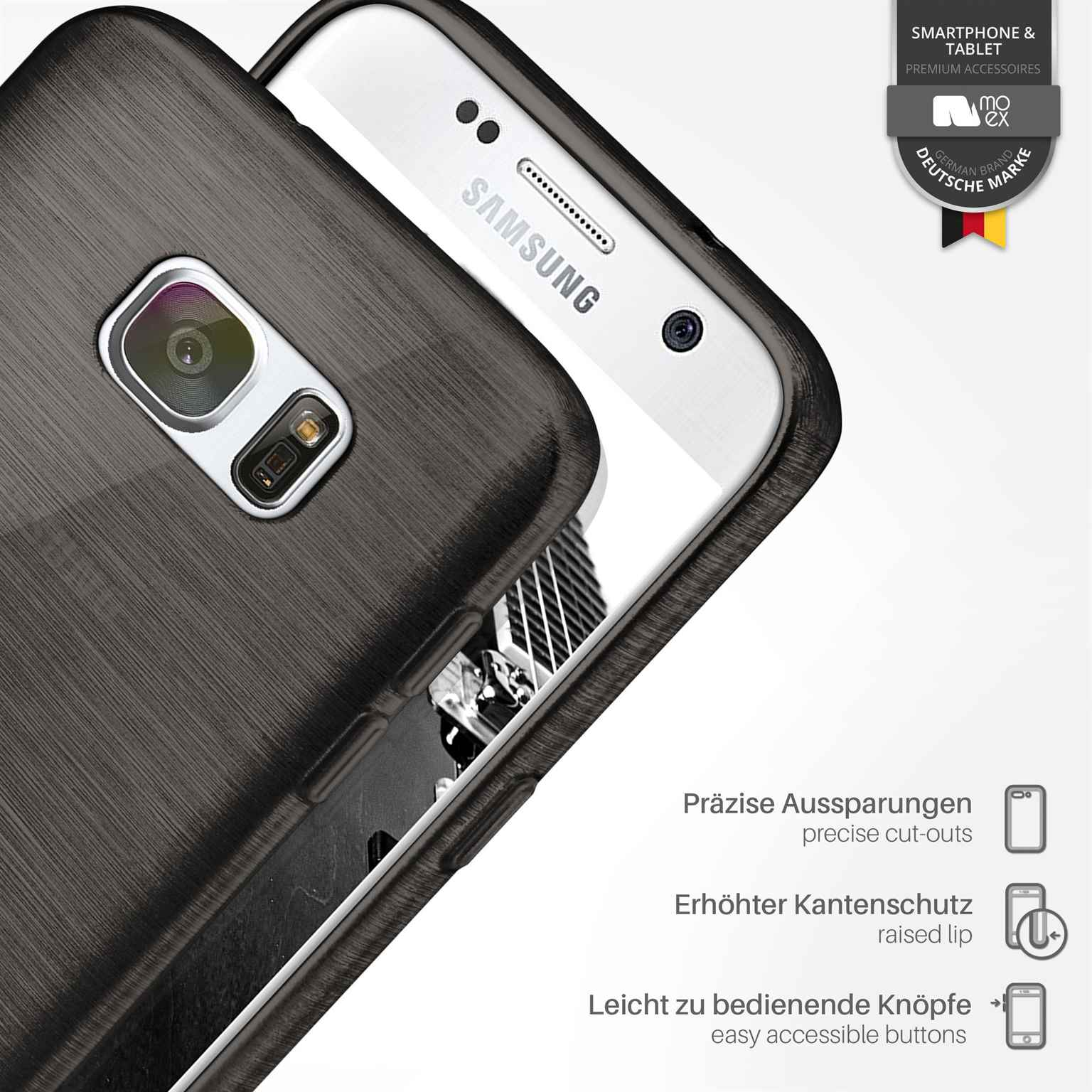 Backcover, Samsung, Slate-Black Brushed MOEX Case, S7, Galaxy