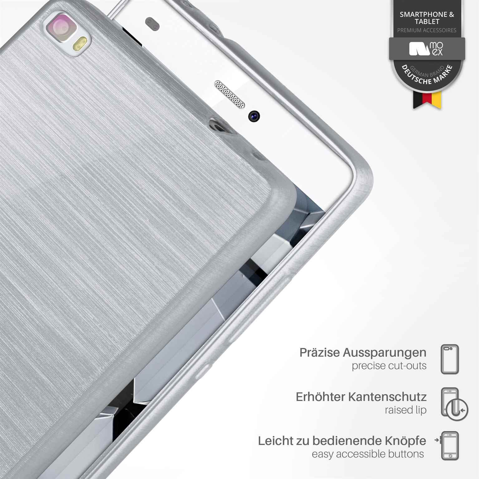 MOEX Brushed Case, Backcover, Platin-Silver P8 Huawei, 2015, Lite