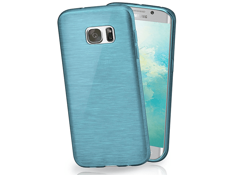 MOEX Brushed Case, Backcover, Samsung, Galaxy S7 Edge, Aqua-Cyan