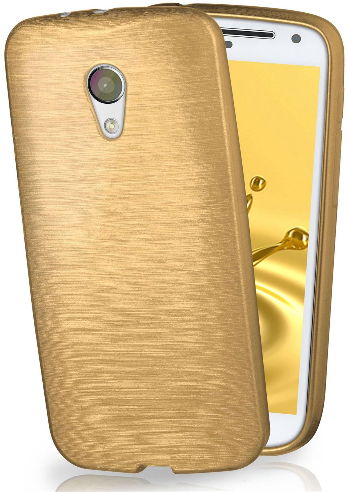 Moto Motorola, G2, Ivory-Gold Case, MOEX Brushed Backcover,