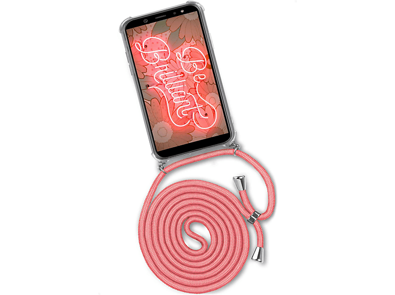 ONEFLOW Twist Case, Backcover, Samsung, A6 Galaxy (2018), Flamingo Kooky (Silber)