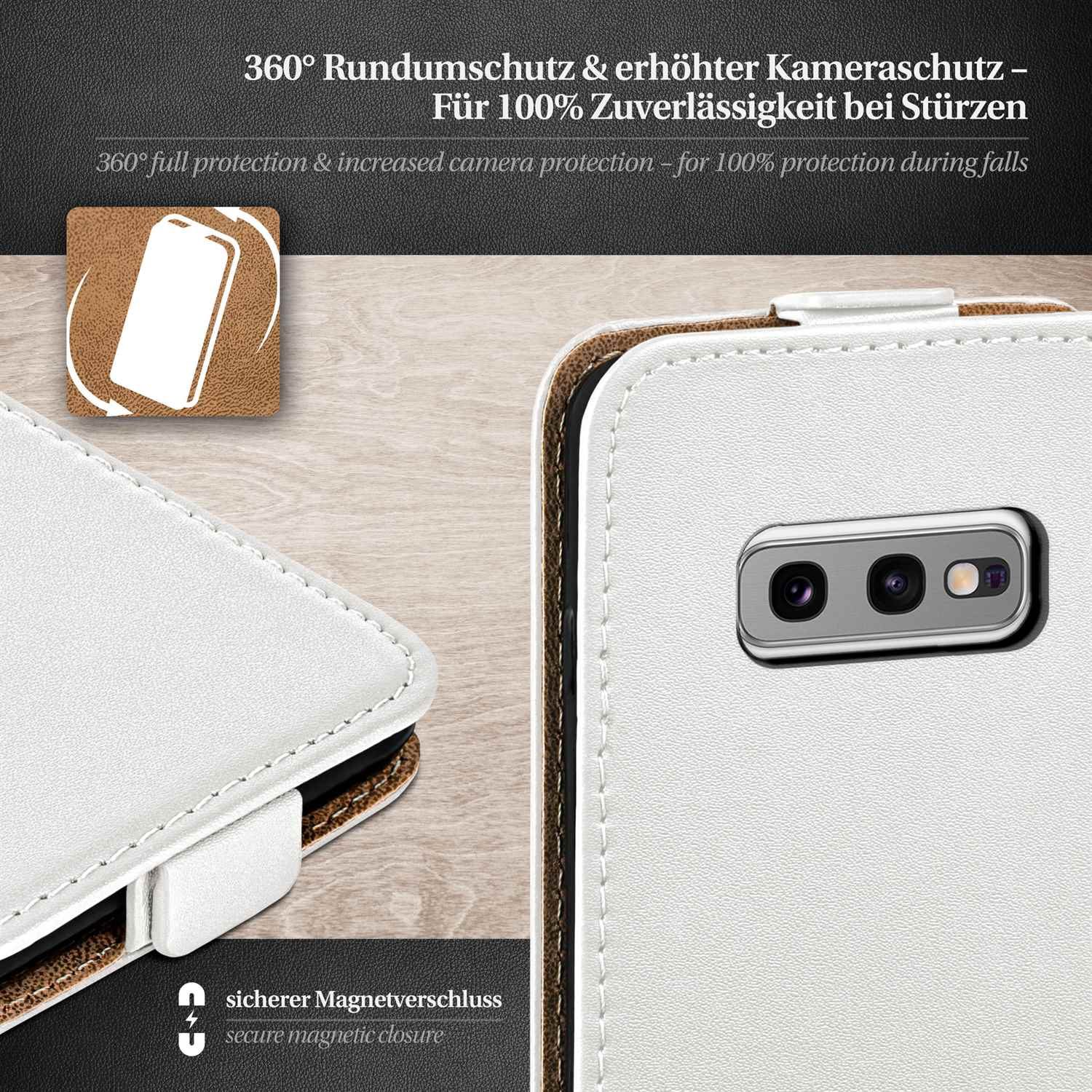 MOEX Flip Case, Cover, Flip S10e, Pearl-White Galaxy Samsung