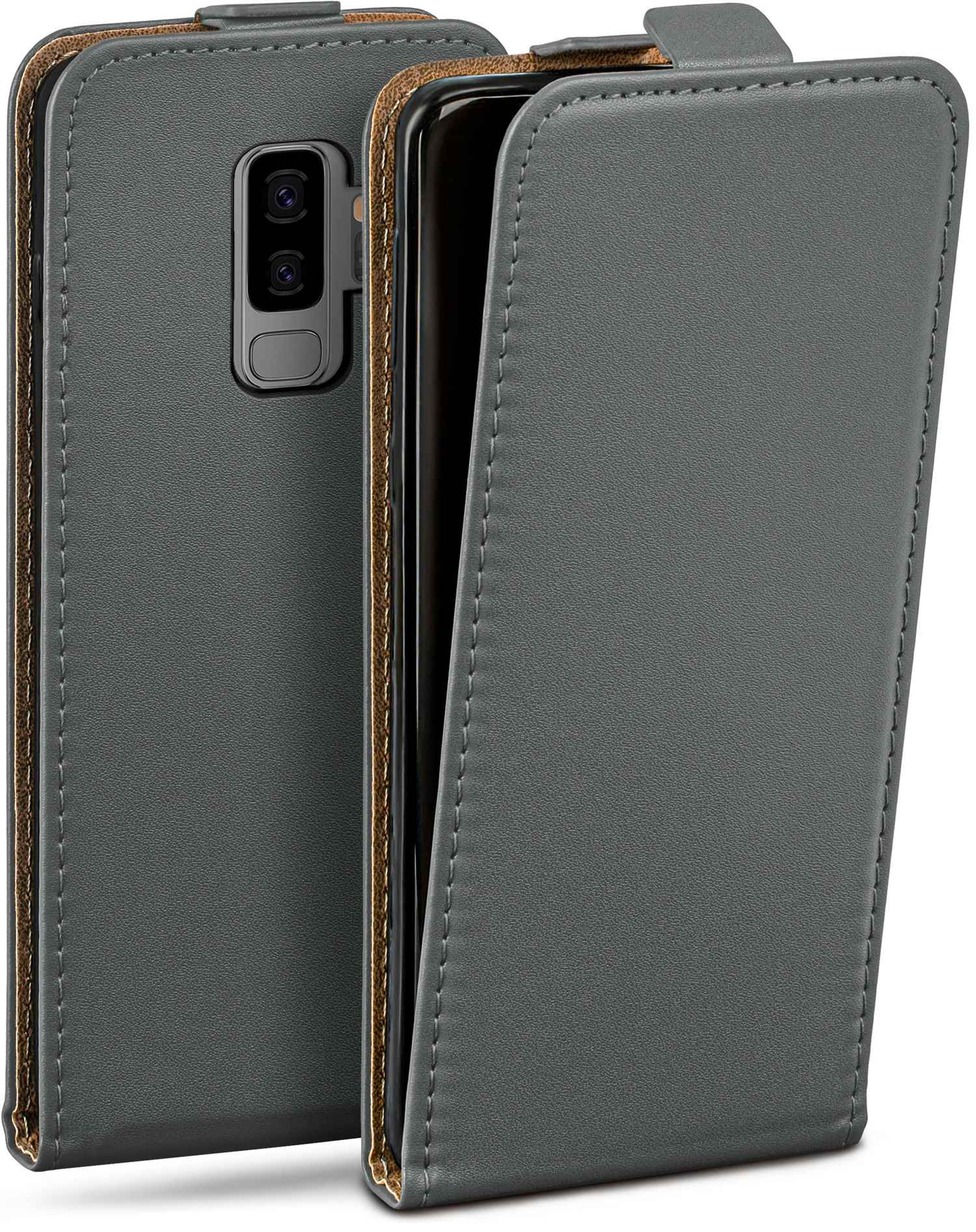 MOEX Flip Case, Flip Samsung, Cover, Galaxy Plus, S9 Anthracite-Gray