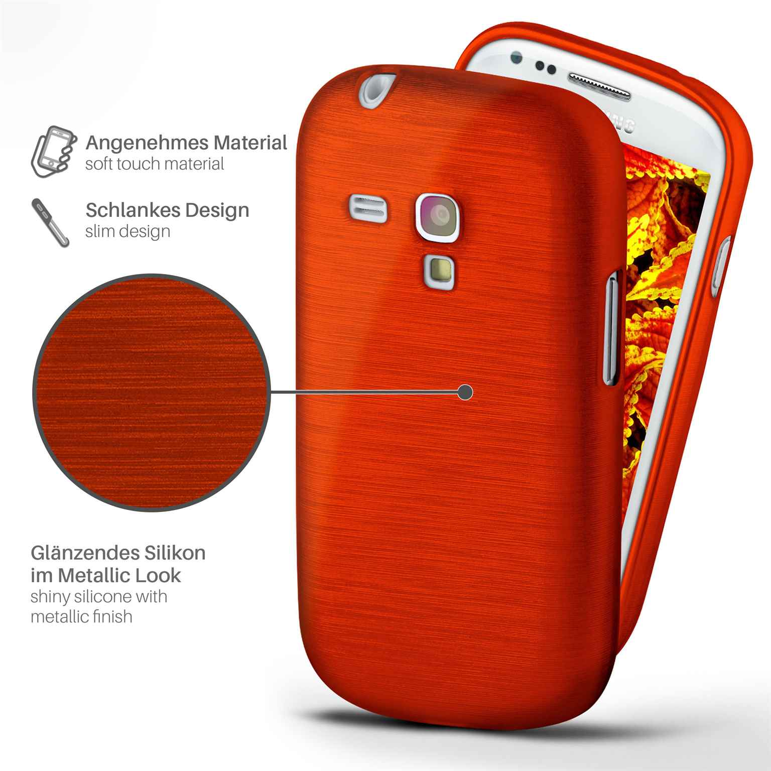 MOEX Brushed Case, Backcover, Samsung, Indian-Red Galaxy Mini, S3