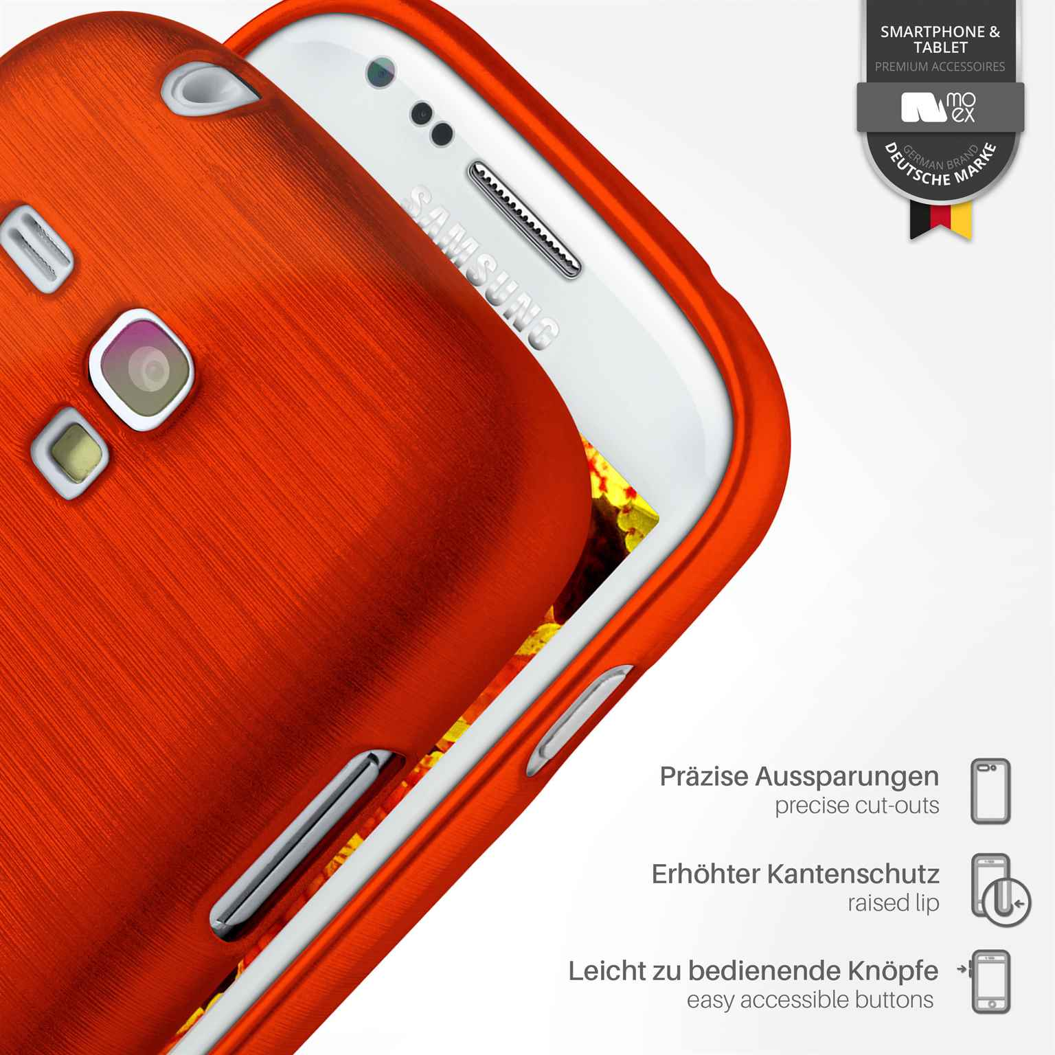 Brushed Backcover, Samsung, MOEX Indian-Red S3 Galaxy Case, Mini,